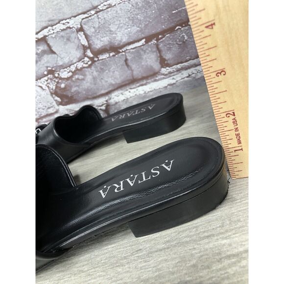ASTARA Sahara Black Onyx Leather Handmade Slides Heel Sandals Women’s 8M US/39EU - Picture 13 of 16